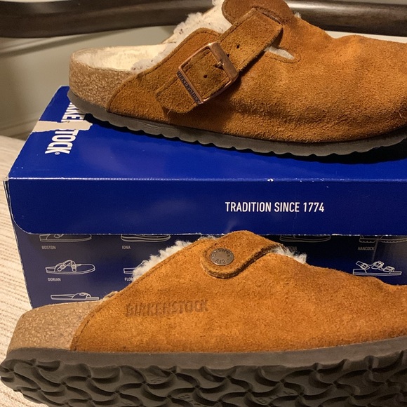 Birkenstock Boston Shearling-Suede Clog QUICK SHIPPING - Picture 1 of 10
